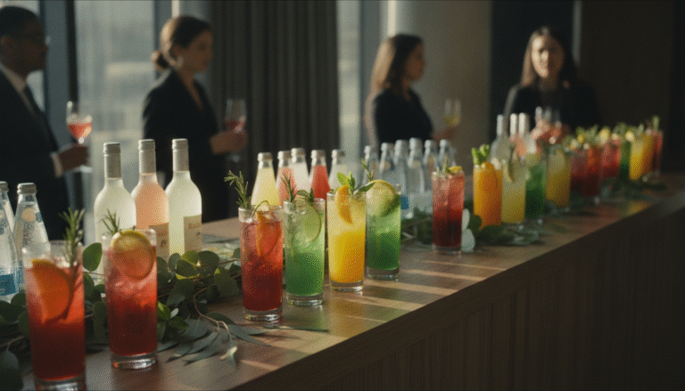Boissons et mocktails pour apéritif dinatoire entreprise